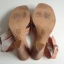 PIED A TERRE nude pink leather slingback chunky high heels (Size EU39) Image 5