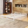 King Size Bed Frame,Metal Platform Low Bed Frame King Size Bed Base with Steel Slats,5ft Floor BedKing Beds,Mattress Foundation,No Box Spring Needed,Noise Free,Easy Assembly,White Image 2
