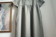 Pure Linen Gingham Dress Size Xl