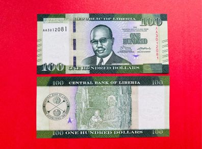 Liberia   100  Dollars  2016  Pick  35a. ( Uncirculated )
