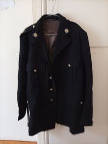 A1. Vintage Obsolete 1970s/1980s Garda Tunic Jacket (Original Collar Badges.