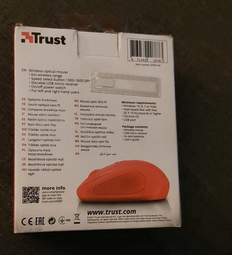 Wireless Mouse, Trust, Red, Brand New