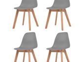 Dining Chairs 4 pcs Grey Plastic