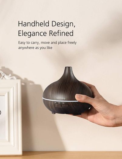 Essential Oil Diffuser For Aromatherapy, Ultrasonic Aroma Diffusers Cool Mist Humidifiers with Waterless Auto Shut-Off For Yoga, Office, Spa, Bedroom, Baby Room
