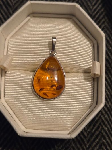 925 Sterling Silver Baltic Amber Pendant