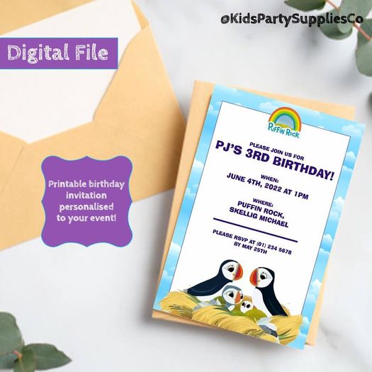 Puffin Rock Personalised Birthday Invitation For Sale in Portobello ...