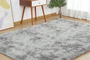 Large Modern Shag Area Rugs, 120x200cm Ultra Soft Fluffy Carpet, Non-Slip Tie-Dyed Floor Carpet for Girls, Kids Room Living Room Bedroom Home Holiday Decor/ Light Grey MULTIPLE SIZES/COLOURS (FREE POSTAGE)