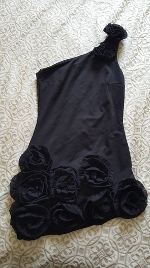 Mini Black Dress one shoulder