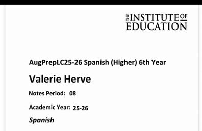 Institute of education h1 Spanish notes
