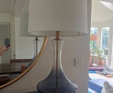 Designer smoked glass lamp
