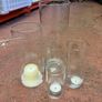 Glass Candleholder & Unused Wax Candle Stock Image 9