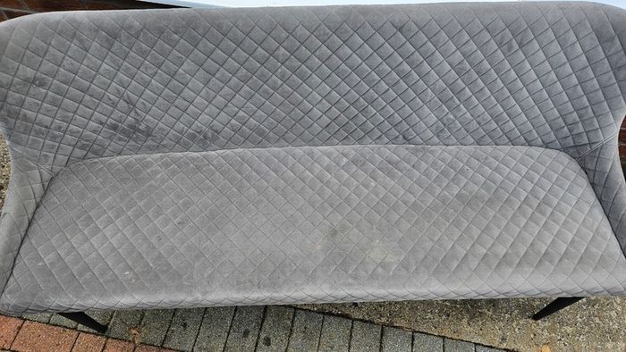 Grey Velvet Dining Bench With Back