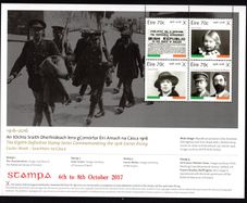 2017 Ireland Stampa Members Souvenir on 1916 Centenary sheet on Easter Week Commemorative Stamps Miniature Sheet Overprinted for Stampa Mint Never Hinged (MNH)