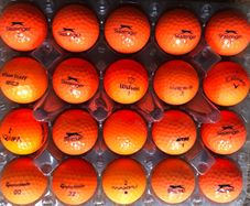 20 used mixed brand orange golf balls
