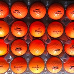 20 used mixed brand orange golf balls