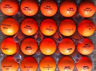 20 used mixed brand orange golf balls