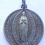 Antique Silver Plated Catholic Medal Charm Image 2