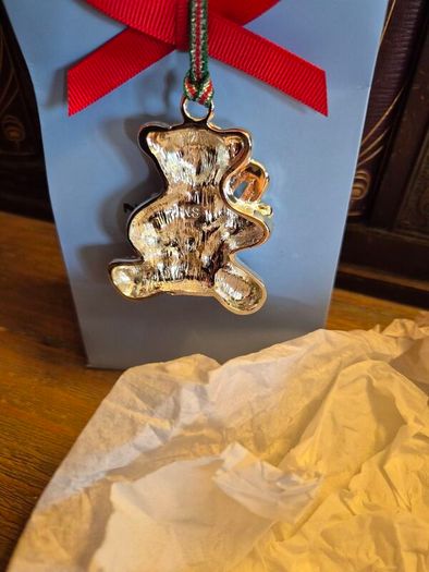 2019 Newbridge Silverware Christmas Bear Ornament, Silver Plated, Mint Condition, Original Packaging