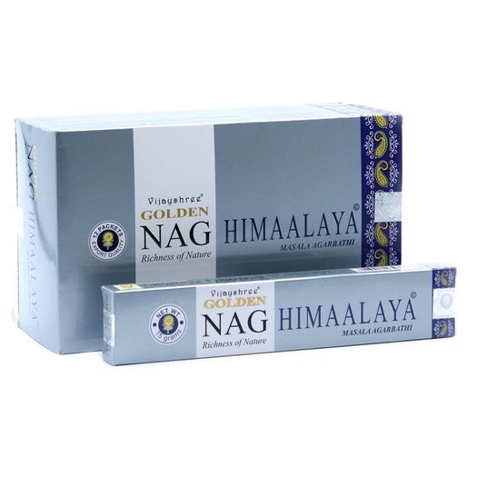 ONE BOX of Golden Nag Himalaya or Nag Palo Santo incense 12x15g Packets great quality & value