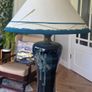 Louis Mulcahy Large Handmade Lamp and Hand-painted Shade, Navy/Green Image 3