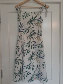 Cream Green Dress- Monteau -Size M