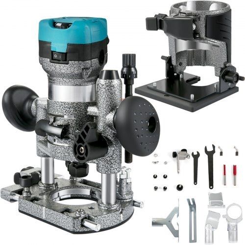 Router Tool, 710W Wood Router, Router for Woodworking w/ Three Router Collets, Wood Router Tool w/ Tilt & Plunge Base, Woodworking Router w/ Aluminum Shell and 13000 - 33000 r/min Rotating Speed (FREE SHIPPING)