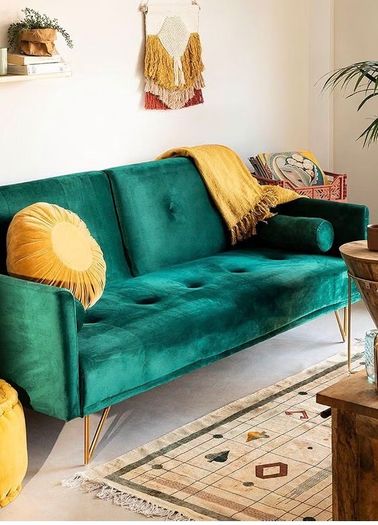 Emerald Green Velvet Sofa Bed