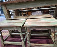 Rustic Distressed Wooden Stools