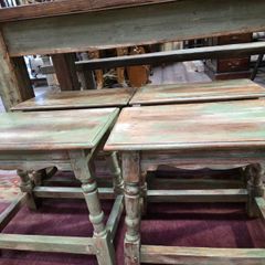 Rustic Distressed Wooden Stools