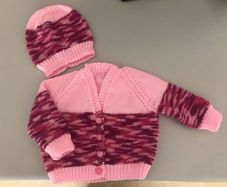 Baby Cardigan/Hat 3 to 6 months