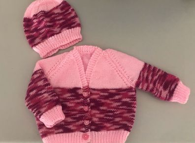 Baby Cardigan/Hat 3 to 6 months
