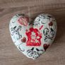 Decorative decoupaged foam heart, 15x15 cm Image 2