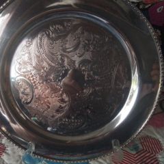 Silver Circular Serving tray