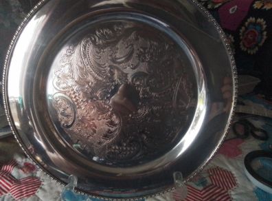 Silver Circular Serving tray