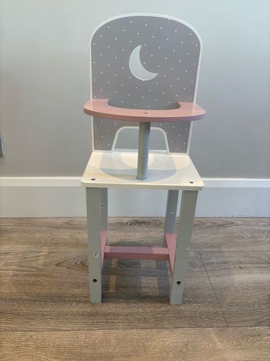 Dolls Wooden Highchair & Doll