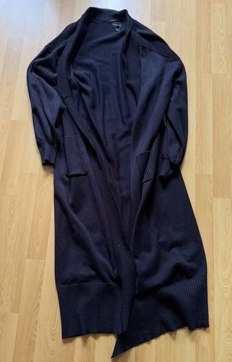River Island Longline Black Cardigan Size Large