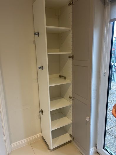 Shaker style METOD IKEA Pantry Style Storage with Chrome Handle