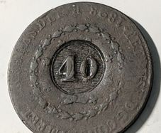Brazil counter stamp coin 1828