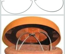 Terracotta Disused chimney pot lid x2