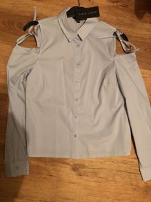 Blue Cold Shoulder Blouse BNWT NEW LOOK