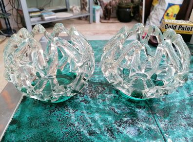 Pair of Glass tea light holders