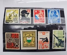 WW2 era Swiss Military Themed Stamps 1939-1945 Period