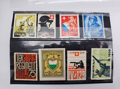 WW2 era Swiss Military Themed Stamps 1939-1945 Period