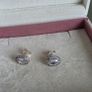 Pandora Silver and white crystal earrings very good condition Image 4