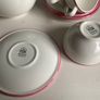 Bargain as new modern teaset with Teapot with six cups and saucers with pink trim Image 5