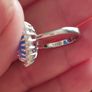 Silver 925 Cluster Ring with Lab Blue Opal CZ. Image 4