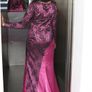 long sleeve Black and Purple lace dress Gown Image 2