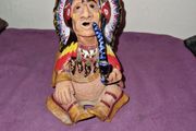 Vintage hand Made Native American Chief smoking pipe