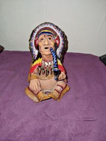Vintage hand Made Native American Chief smoking pipe
