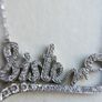 Vintage Sterling Silver 925  Sister,  Necklace with White Sapphire length 16" - 8,9g Image 5